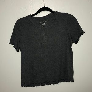 NWT AE ribbed lettuce edge top